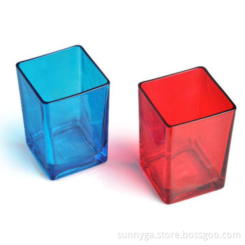 T-light Color Glass Candle Sticks with 75mm Bottom and 82mm Top